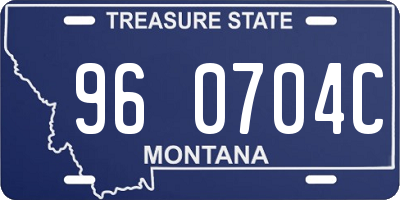 MT license plate 960704C
