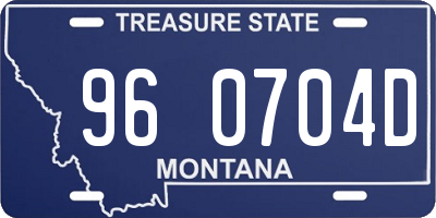 MT license plate 960704D