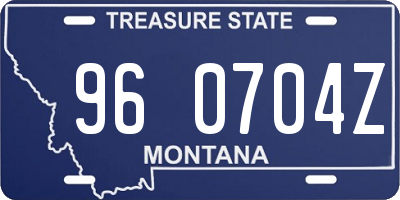 MT license plate 960704Z