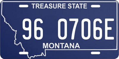 MT license plate 960706E