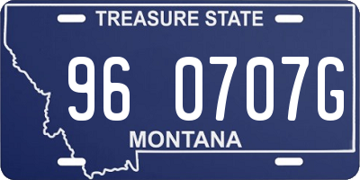 MT license plate 960707G