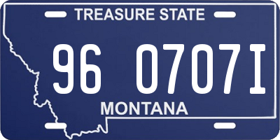 MT license plate 960707I