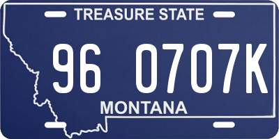 MT license plate 960707K
