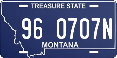 MT license plate 960707N