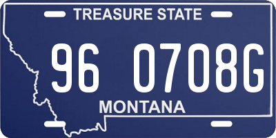 MT license plate 960708G