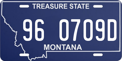 MT license plate 960709D