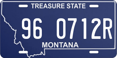 MT license plate 960712R