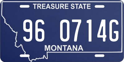 MT license plate 960714G