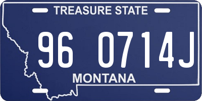 MT license plate 960714J
