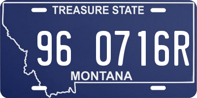 MT license plate 960716R