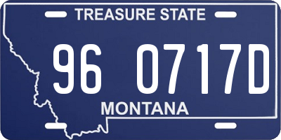 MT license plate 960717D