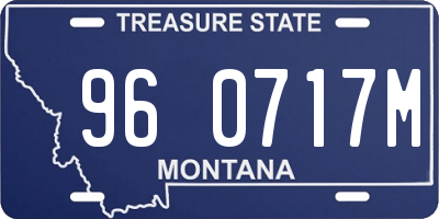 MT license plate 960717M