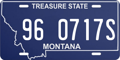 MT license plate 960717S