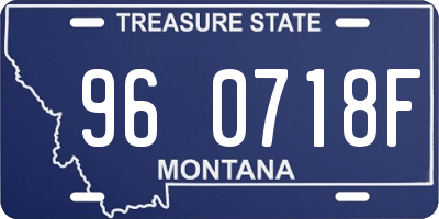 MT license plate 960718F