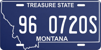 MT license plate 960720S