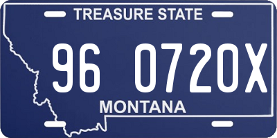 MT license plate 960720X