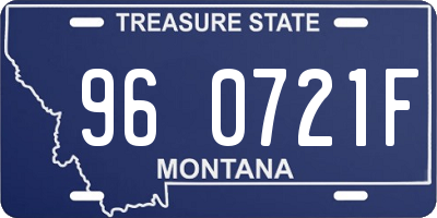 MT license plate 960721F