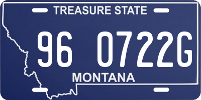 MT license plate 960722G