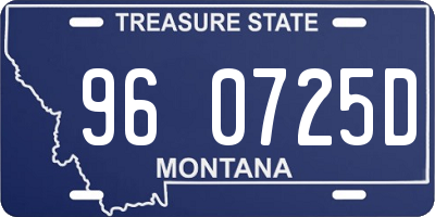 MT license plate 960725D