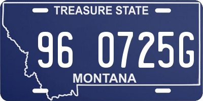 MT license plate 960725G