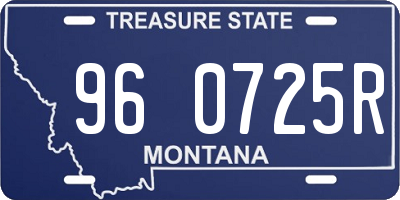 MT license plate 960725R
