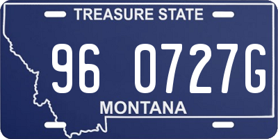 MT license plate 960727G