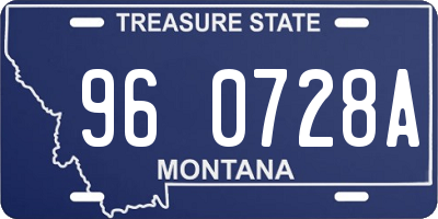 MT license plate 960728A