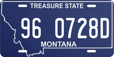 MT license plate 960728D