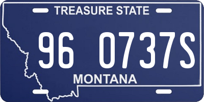 MT license plate 960737S