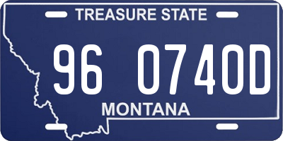 MT license plate 960740D