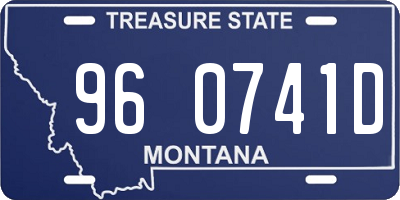 MT license plate 960741D