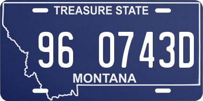 MT license plate 960743D