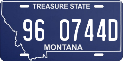 MT license plate 960744D