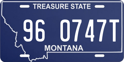 MT license plate 960747T