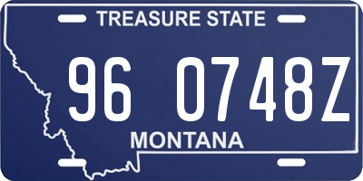 MT license plate 960748Z