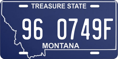 MT license plate 960749F