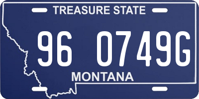 MT license plate 960749G