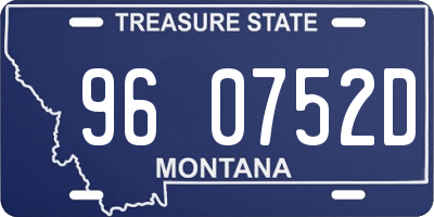 MT license plate 960752D