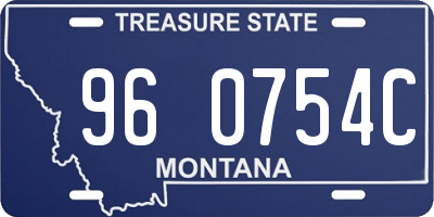 MT license plate 960754C