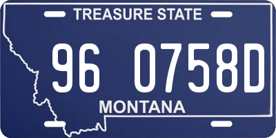 MT license plate 960758D