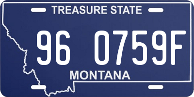 MT license plate 960759F
