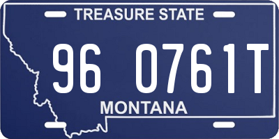 MT license plate 960761T