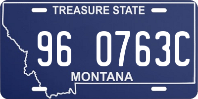 MT license plate 960763C