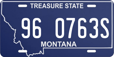 MT license plate 960763S