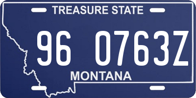 MT license plate 960763Z
