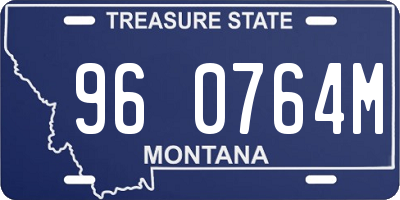 MT license plate 960764M