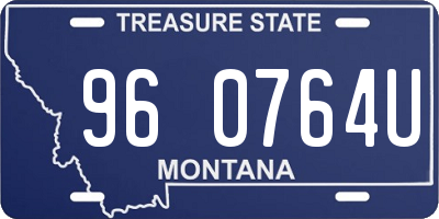 MT license plate 960764U