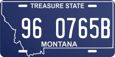 MT license plate 960765B
