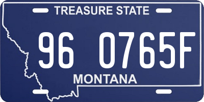 MT license plate 960765F
