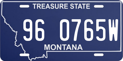 MT license plate 960765W